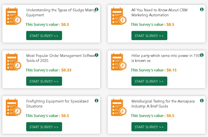 Surveyjobin's surveys promise rewards that seem too high for the minimal effort of filling out a simple questionnaire.