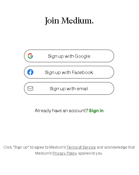 Sign up on Medium with your Google, Facebook or email account and earn money from your writing when platform members engage with your content