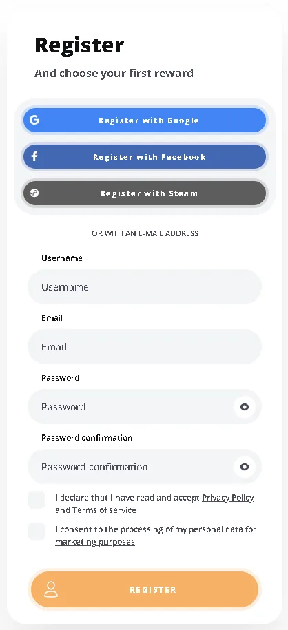 how to register Earnweb worldwide