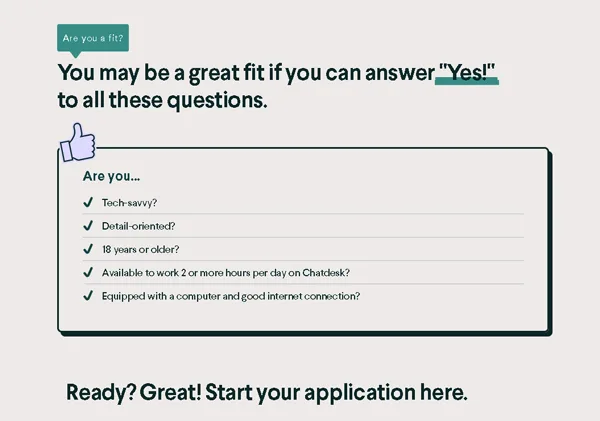 As a Chatdesk Experts customer support agent, you need communication skills and patience to help clients through chat