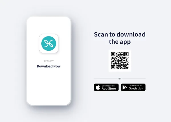 The Optimity app is available on Android and iOS devices