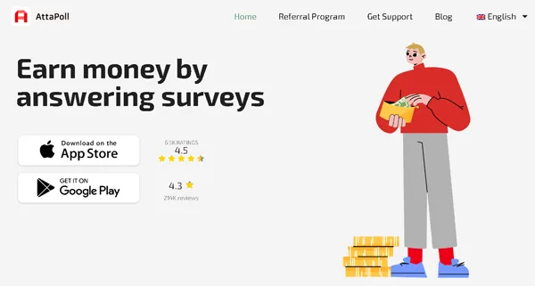 The AttaPoll app pays you money for answering surveys right from your mobile phone