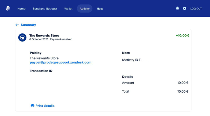 ySense Review: Payment Proof, Paid Surveys, and Easy Offers proof of payment received from Ysense in PayPal on October 6, 2025
