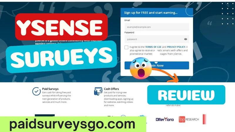 ySense review about how to earn money from online surveys