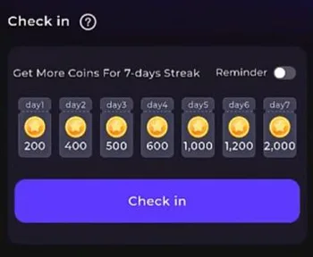 Daily Check-In Rewards offered by NiceDrama