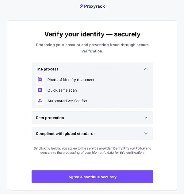 how to verify your identity on Proxyrack Peer