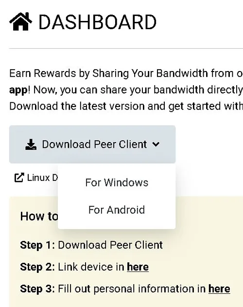 make money by sharing your internet connection with the Proxyrack Peer app