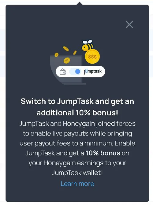 Honeygain Review: Can Your Internet Connection Earn You Money? how to switch to JumpTask on Honeygain