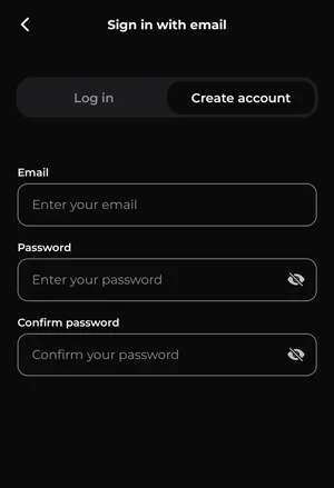 Maholla App sign up with email address