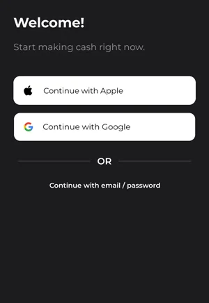 Maholla App sign up options