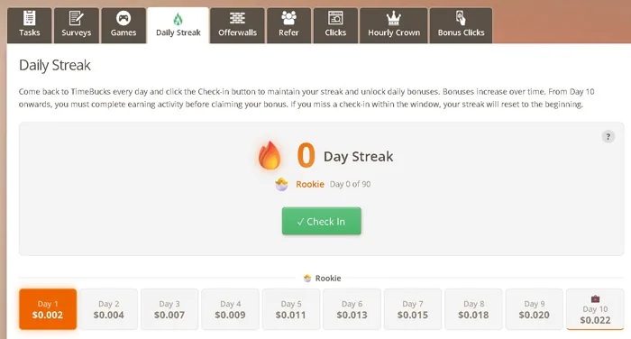 TimeBucks: Is It Legit? Review and Payment Proof TimeBucks daily streak