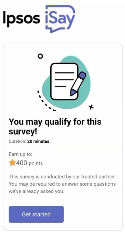 Ipsos iSay survey