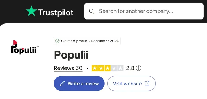 Populii Trustpilot