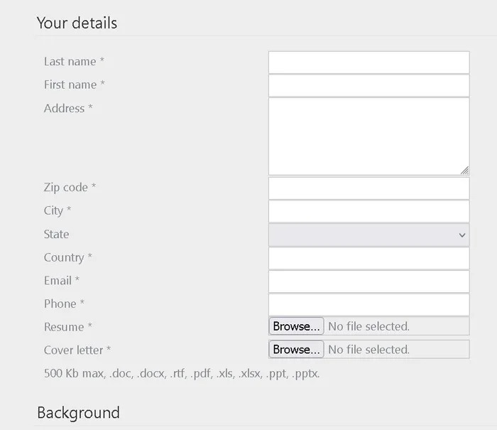 Ubiqus registration form