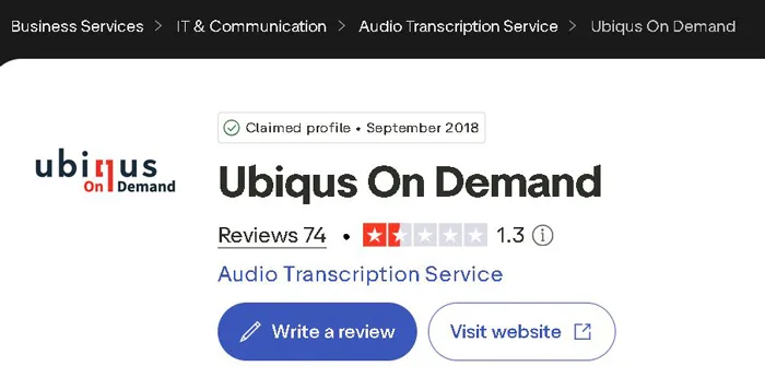 Ubiqus Trustpilot