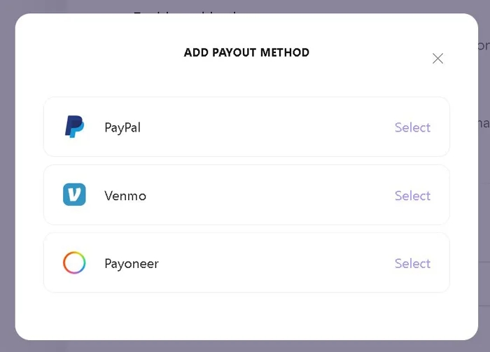 Benable payment methods