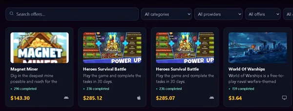 Earnopolis offerwalls