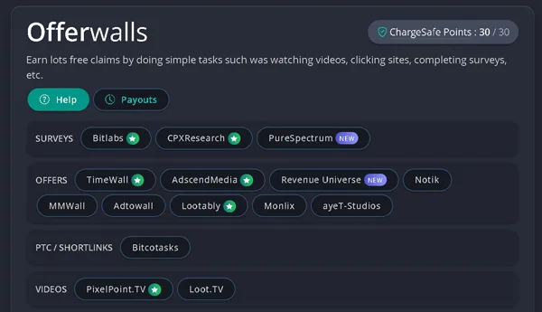 FireFaucet offerwalls