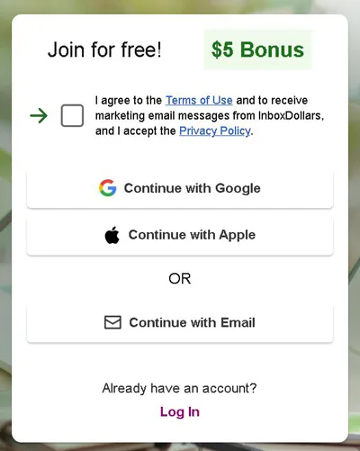 inboxdollars sign up login