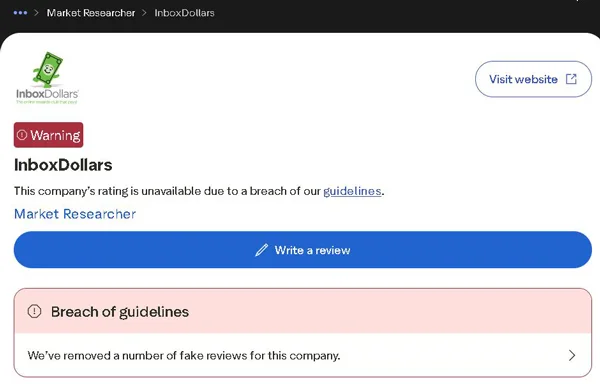 InboxDollars Trustpilot