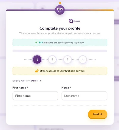Surveoo Review: Worth It? (Full Details) how to complete a profile on Surveoo