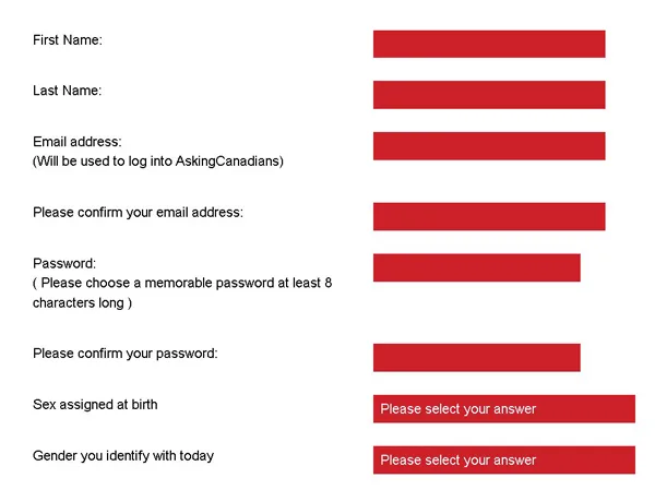 AskingCanadians registration form