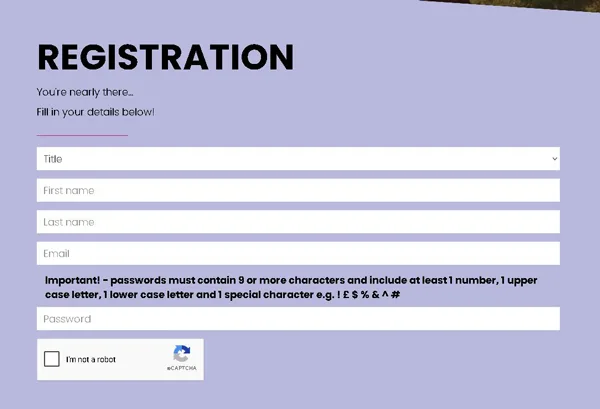 Shopper Thoughts registration form