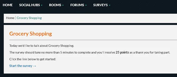 Shopper Thoughts survey