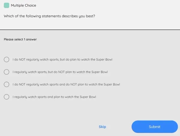 CrowdTap example of survey