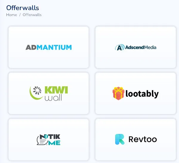 Keep Rewarding offerwalls