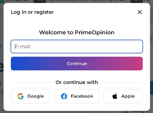 Prime Opinion Review: Worth It? (Full Details) Prime Opinion sign up form