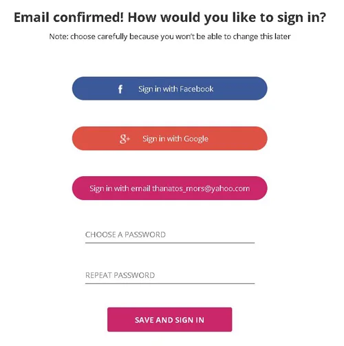 Testable Minds sign in options