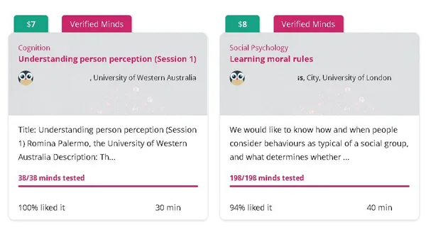 Testable Minds psychological and behavioral studies
